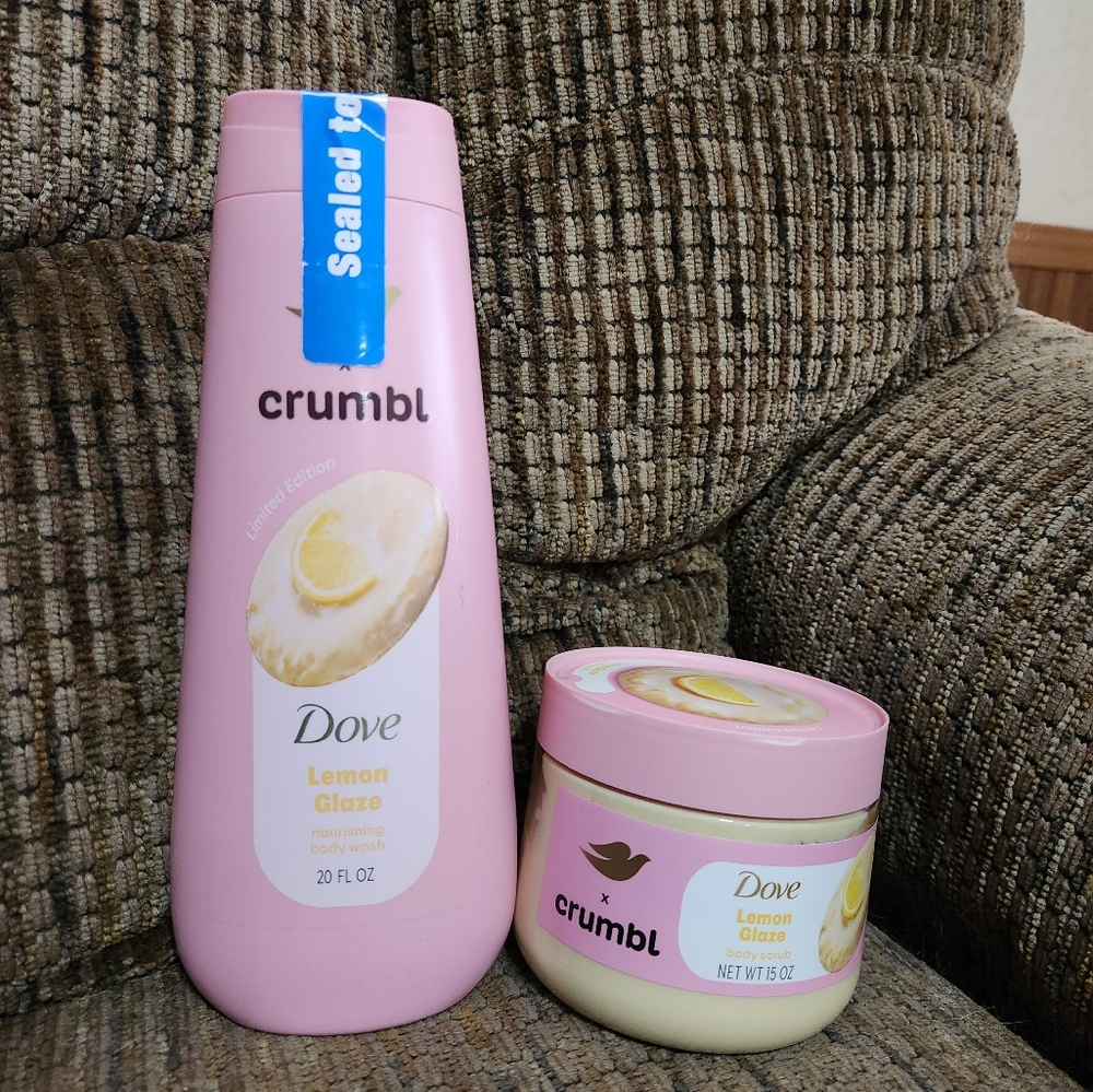 Dove X Crumbl Body Wash Body Scrub Lemon Glaze 20 Fl Oz 15 Oz